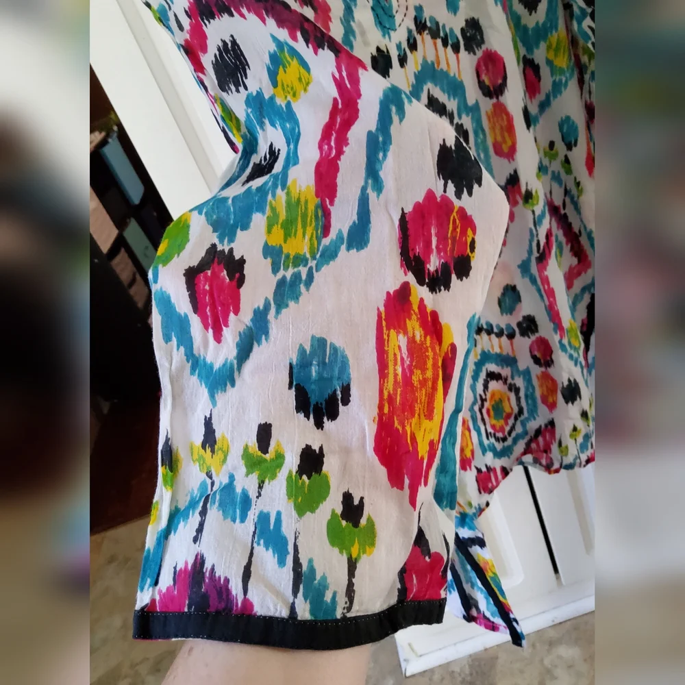 Colorful Kiki Sol  Ikat Print Women's Tunic - Picture 2 of 6
